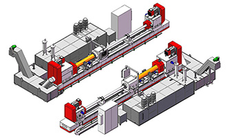 Máquina CNC de dois eixos de desbaste e rolamento TG2Zx2106mm